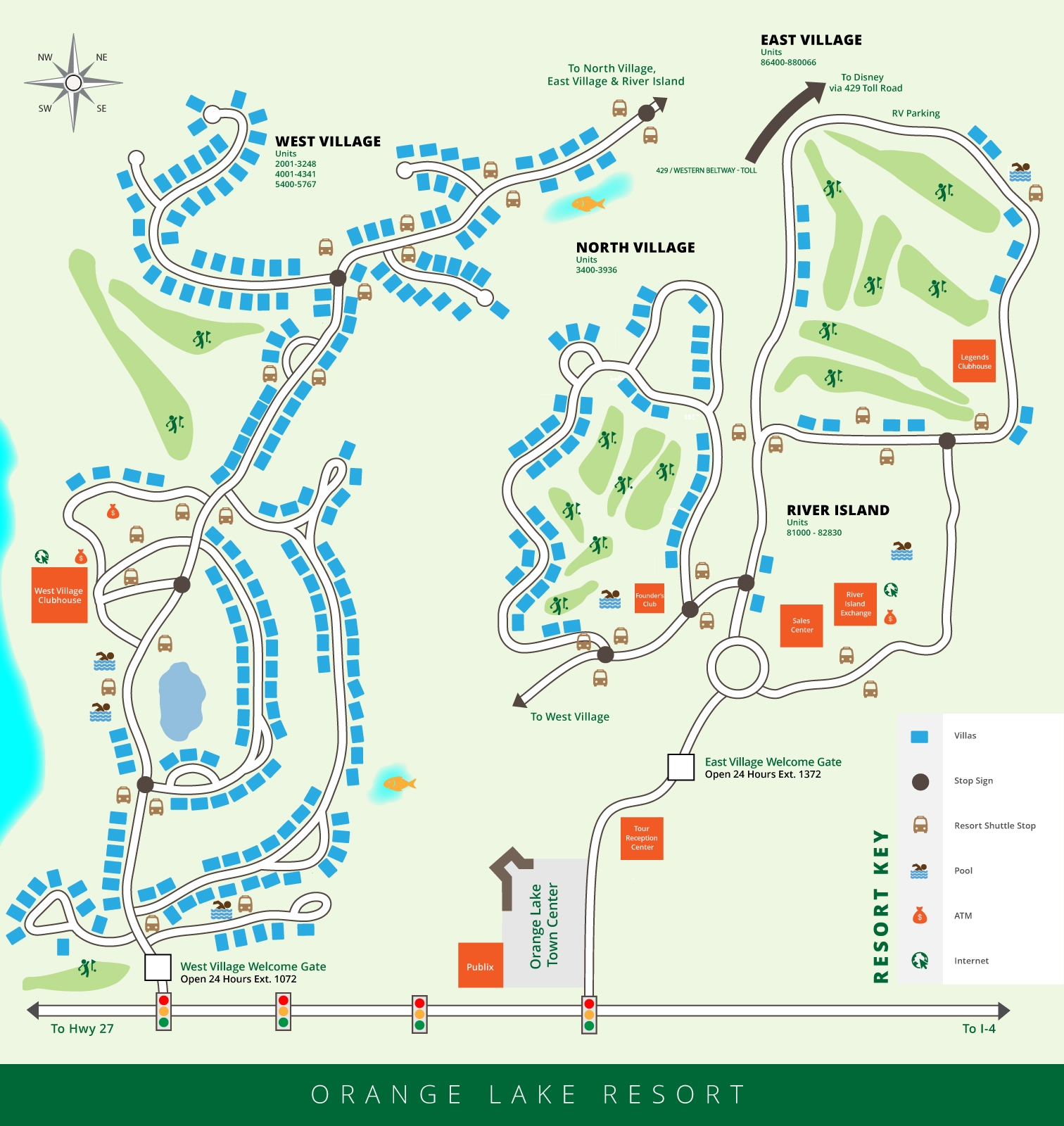 Map Of Orange Lake Resort Orlando Orange Lake Resort Map, Orlando, Florida